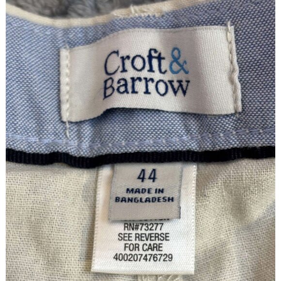 Mens Linen Blend Flat-Front Shorts Light Khaki Zip Fly Button Closure Size 44 - Picture 3 of 6